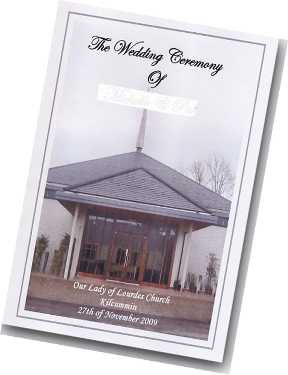 Wedding Mass Booklets Bandon Clonakilty  Gougane  Cork
